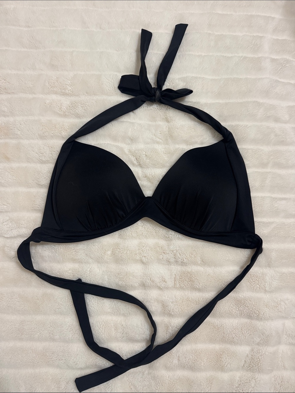 Black Halter Push-Up Bikini Top